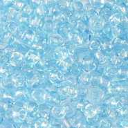 Glasperlen rocailles 8/0 (3mm) Transparent aquamarine blue